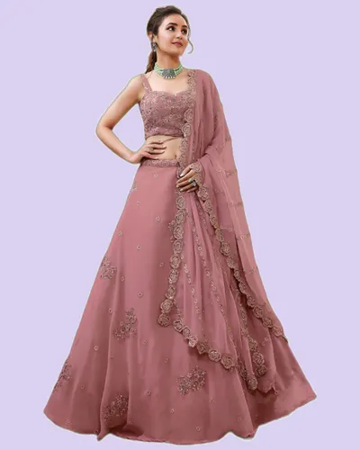 Graceful Wavy Embellished Georgette Lehengas