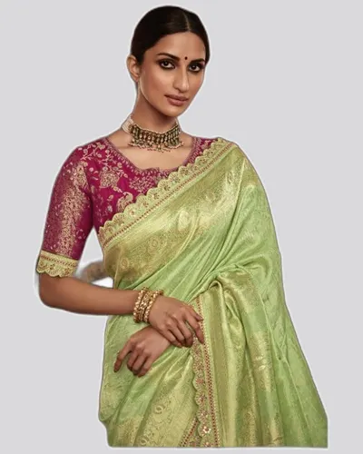 Classical Zari Premium Dollo Fabric Designer Sarees — image 3