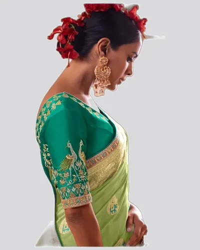 Classical Zari Premium Dollo Fabric Designer Sarees — image 2