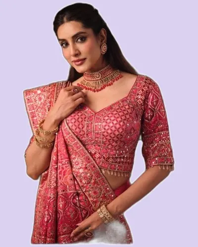 Traditional Premium Natural Crepe Designer Sarees — image 2