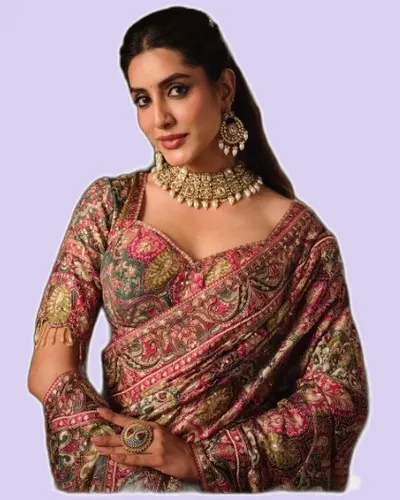 Traditional Premium Natural Crepe Designer Sarees — image 2