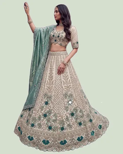 Premium Bamberg Silk Beads & Motif Work Lehengas — image 4