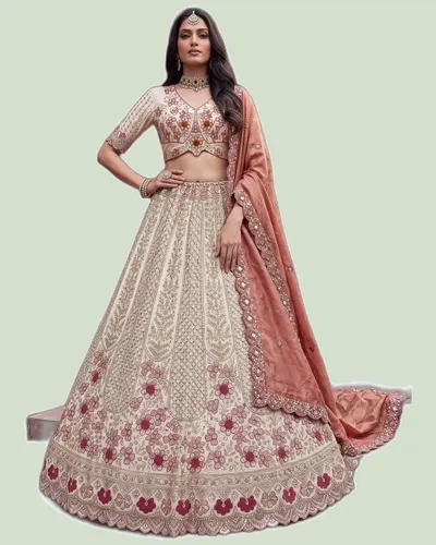 Premium Bamberg Silk Beads & Motif Work Lehengas — image 3