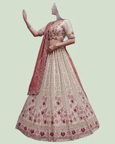 Premium Bamberg Silk Beads & Motif Work Lehengas — image 4
