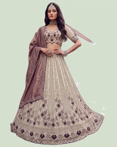 Premium Bamberg Silk Beads & Motif Work Lehengas — image 2