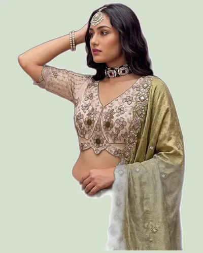 Premium Bamberg Silk Beads & Motif Work Lehengas — image 5
