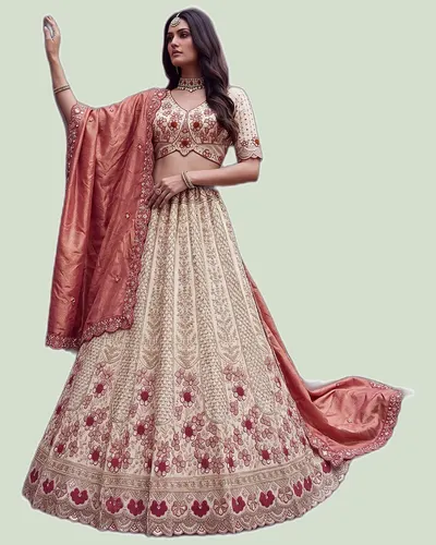Premium Bamberg Silk Beads & Motif Work Lehengas — image 2
