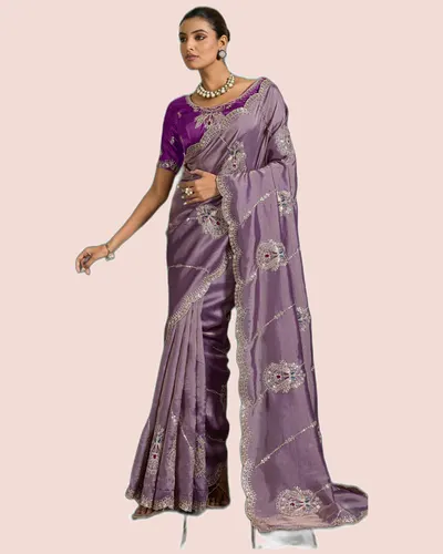 Valeria Royale Self-Stripe Giraffe Sarees