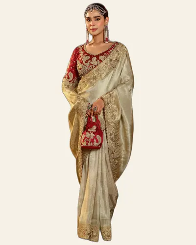 Pure Viscose Heavy Work  Border Embroidery Sarees — image 3