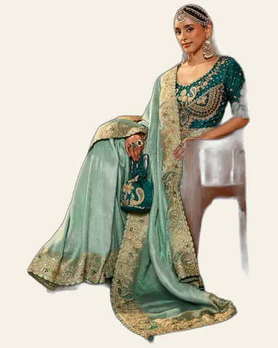 Pure Viscose Heavy Work  Border Embroidery Sarees — image 2