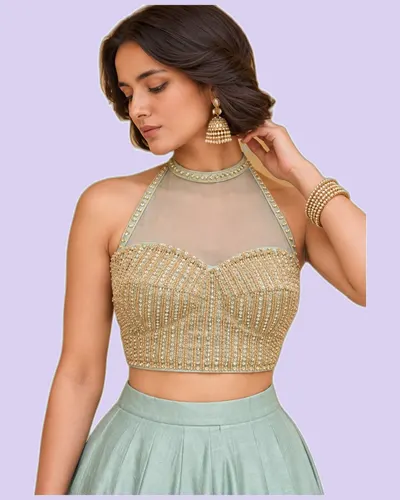 Soft Roman Silk with Pockets Classical Lehengas — image 5