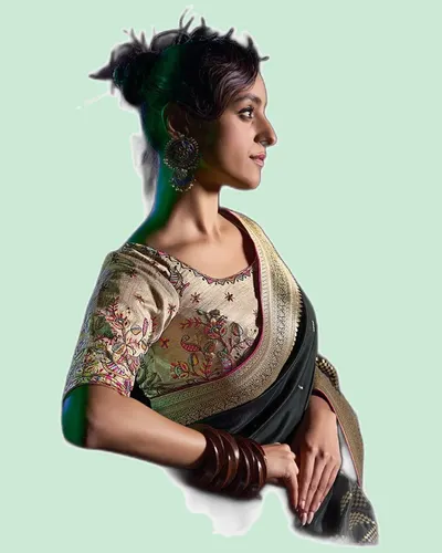 Luxery Traditional Viscose Silk Zari Border Sarees — image 3