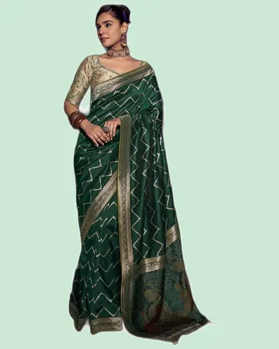 Luxery Traditional Viscose Silk Zari Border Sarees