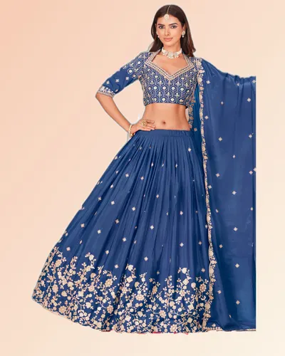 Mehvish V37 Heavy Chinon Classical Lehengas