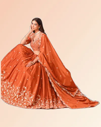 Mehvish V37 Heavy Chinon Classical Lehengas — image 2