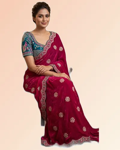 Elegant Fendy Satin Heavy Border Butta Sarees