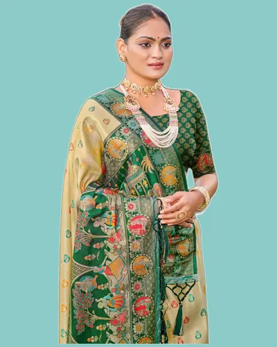 Kapila Silk Zari Weave Border Pallu Celebration Sarees — image 2