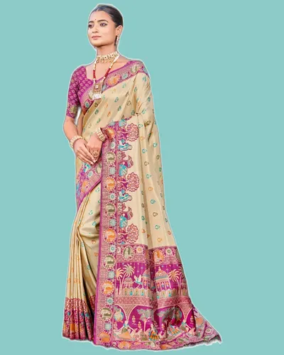 Kapila Silk Zari Weave Border Pallu Celebration Sarees