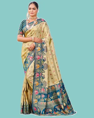 Kapila Silk Zari Weave Border Pallu Celebration Sarees
