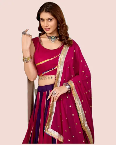 Fancy Lace Mirror Work Dandiya Lehengas — image 3