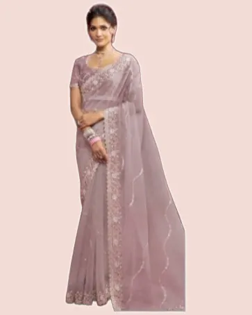 Rich Look Net Silk Partywear Sarees — image 3