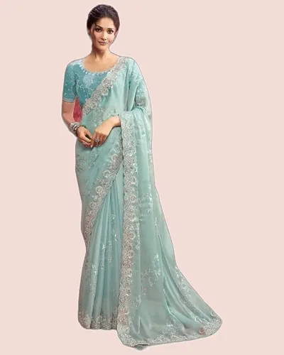 Rich Look Net Silk Partywear Sarees