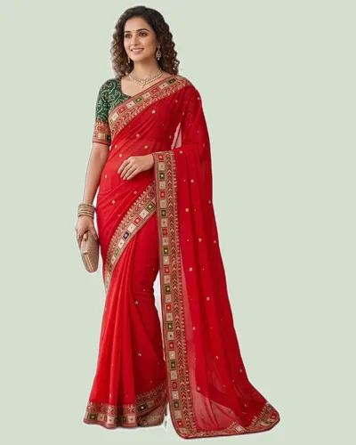 Premier Gorgeous Fox Georgetts Festive Sarees — image 3