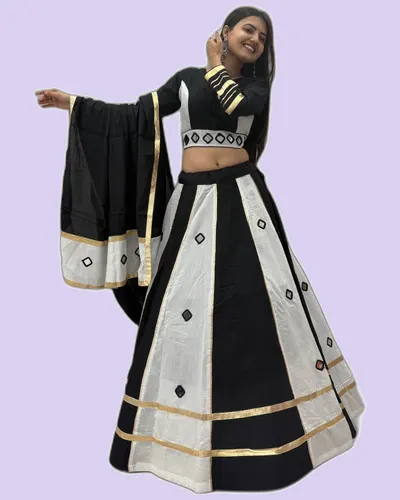 Navratri Special Roman Silk Creative Lehenga Choli — image 3
