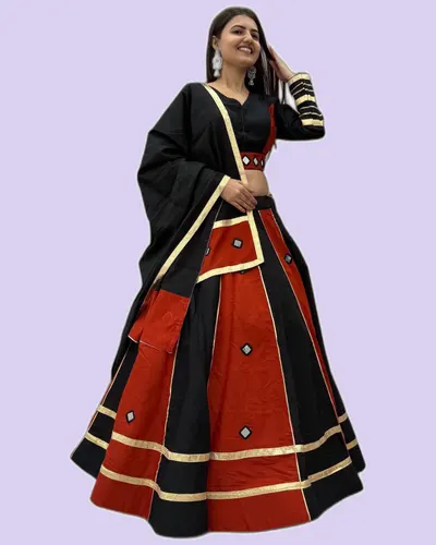 Navratri Special Roman Silk Creative Lehenga Choli