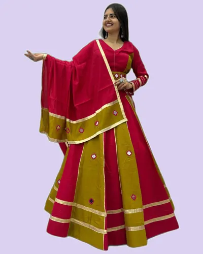 Navratri Special Roman Silk Creative Lehenga Choli — image 3