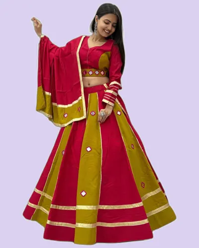 Navratri Special Roman Silk Creative Lehenga Choli — image 5