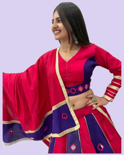 Navratri Special Roman Silk Creative Lehenga Choli — image 4