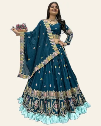 Rich Look Pure Vichitra Bridal Lehengas
