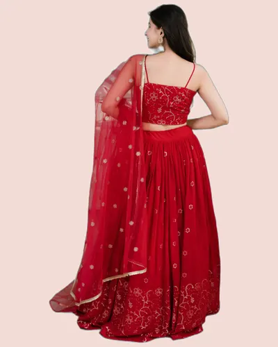 Exclusive Embroidered Georgette Bridal Lehengas — image 3