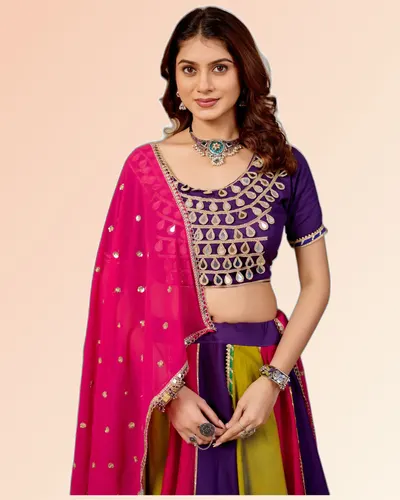 Navratri Charming Striped Casual Lehengas — image 4