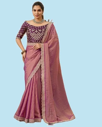 Rich Look NC Moss Moss Designer Border Sarees