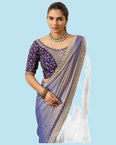 Rich Look NC Moss Moss Designer Border Sarees — image 4