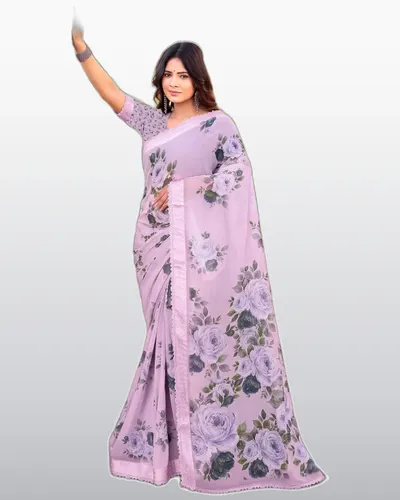 Charmi Weighless Pattern Swarovski Work Sarees