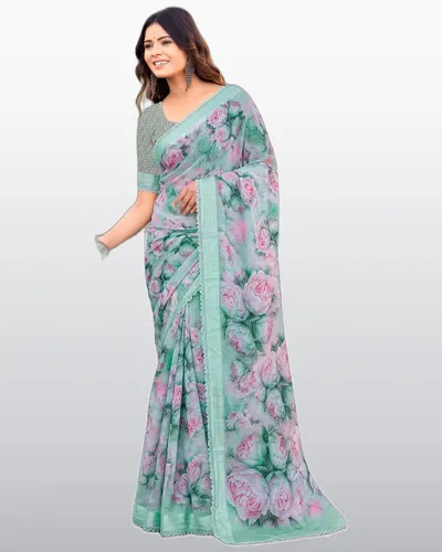 Charmi Weighless Pattern Swarovski Work Sarees