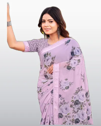Charmi Weighless Pattern Swarovski Work Sarees — image 2