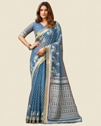 Premium Cotton Jhallar Comfortable Sarees — image 2