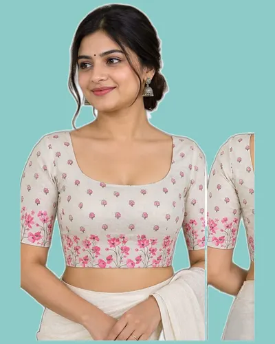 Premium Soft Tebby Silk Floral Print Sarees — image 2