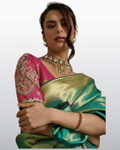 Signature Shimmering Banarasi Jacquard Festival Sarees — image 2