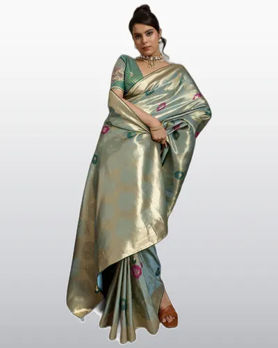 Signature Shimmering Banarasi Jacquard Festival Sarees — image 2