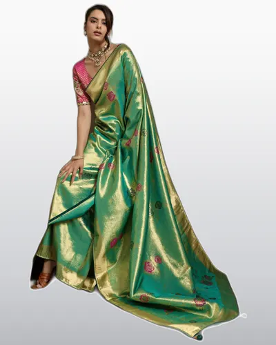 Signature Shimmering Banarasi Jacquard Festival Sarees — image 3