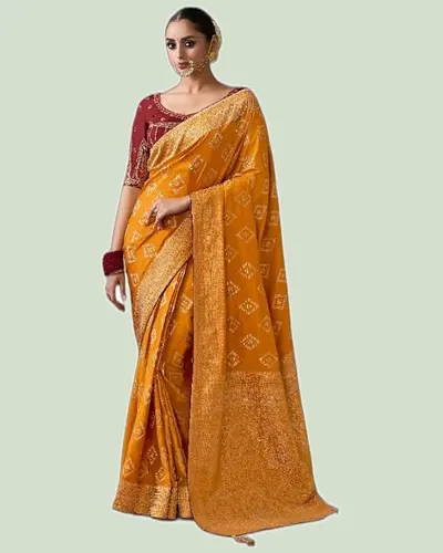 Stunning Signature Lightweight Crepe Wedding Sarees — image 4