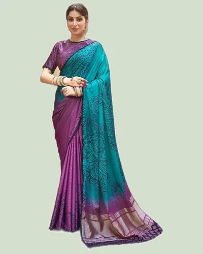 Premium Wear Crape Satin Festival Sarees