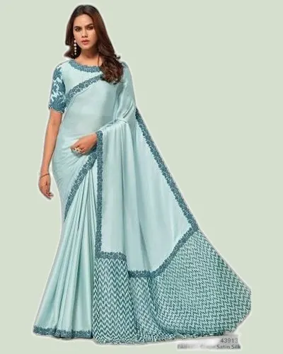 Premium Wear Crape Satin Festival Sarees