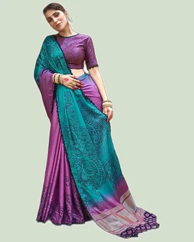 Premium Wear Crape Satin Festival Sarees — image 2
