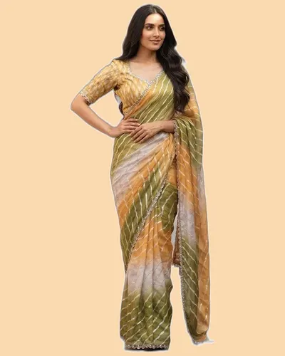Digital Print Space Silk Bridal Sarees — image 2